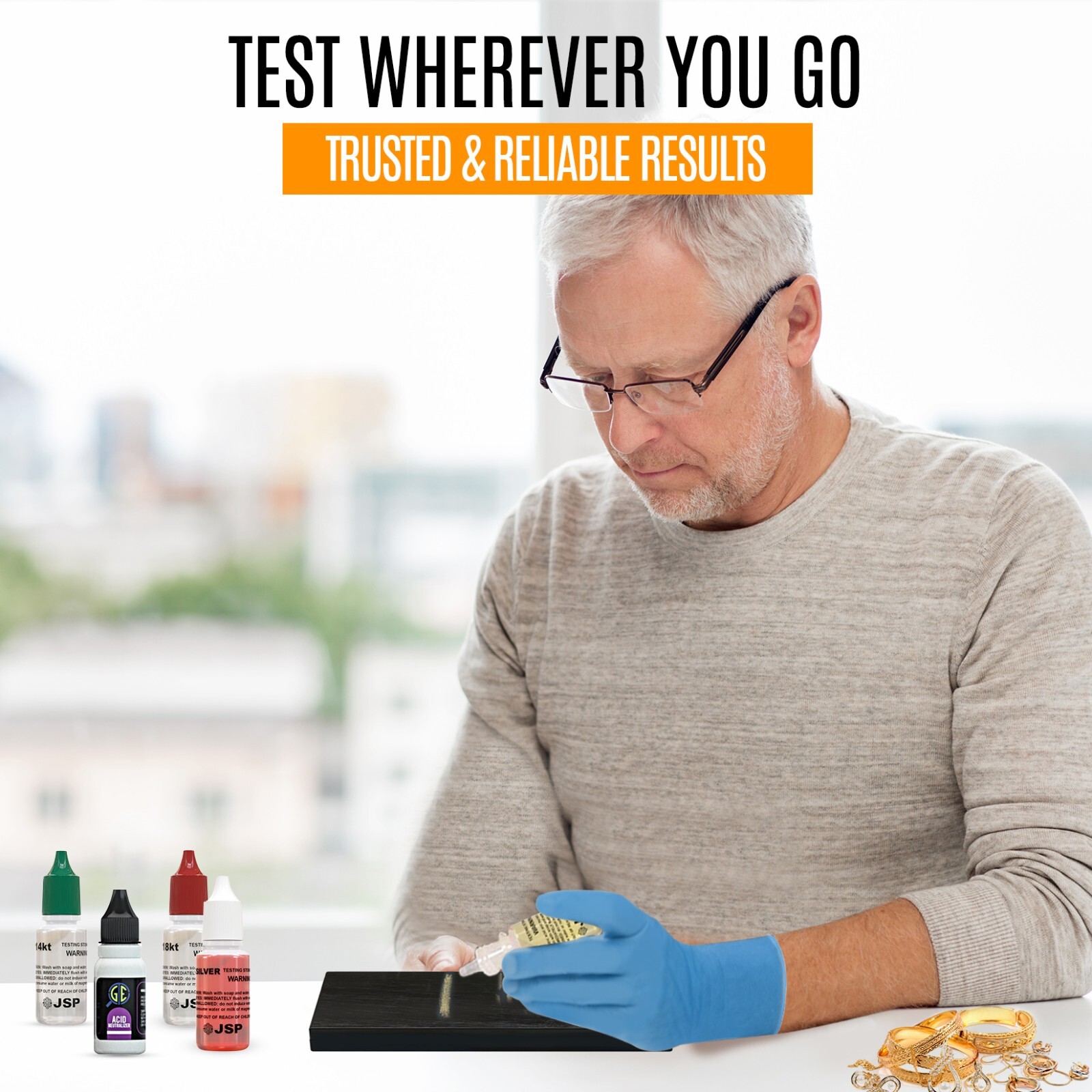 JSP® 14K Gold Testing Acid Solution – Yellow & White Gold Tester | 3-PK