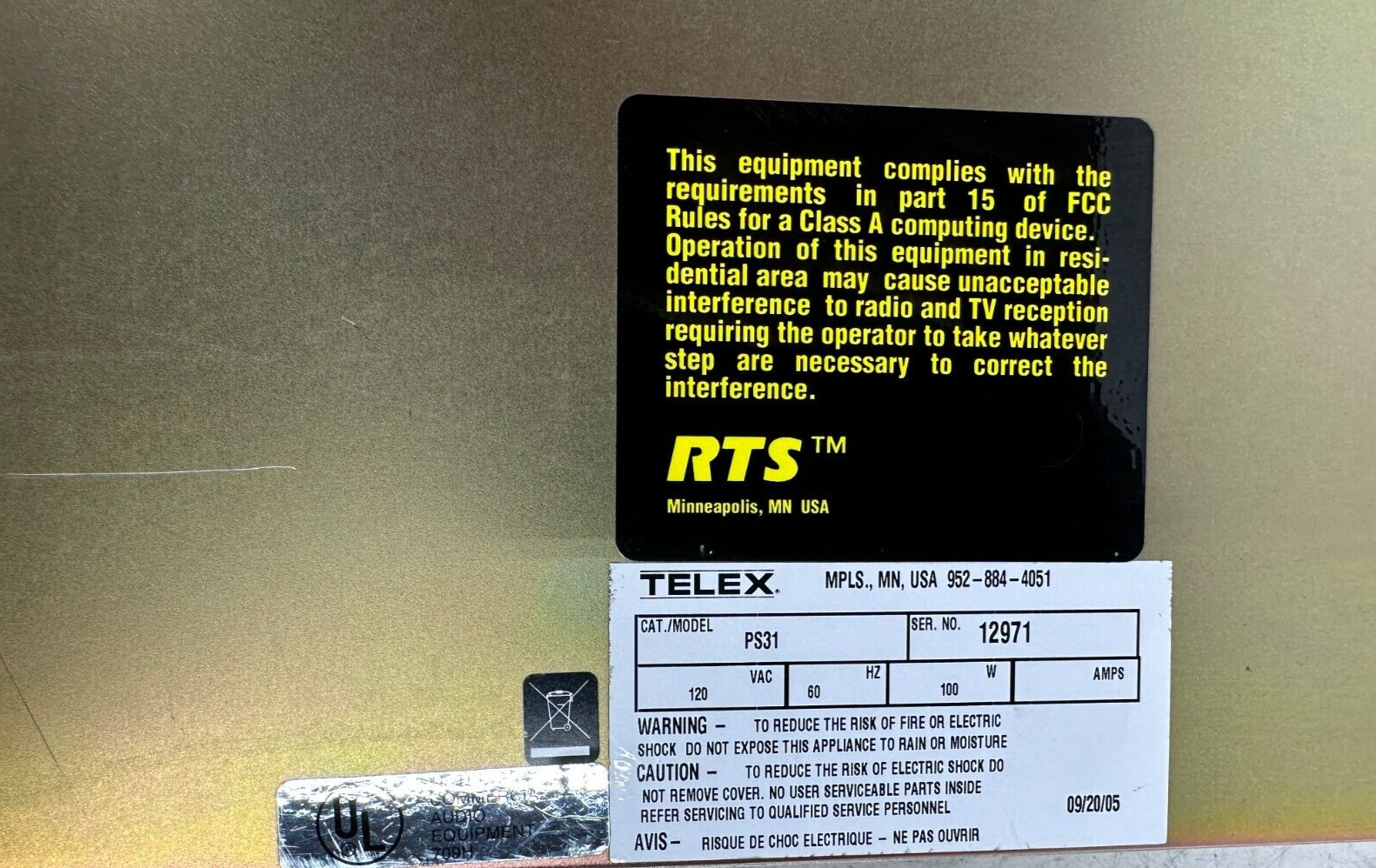 RTS PS31 System Power Supply (One)THS
