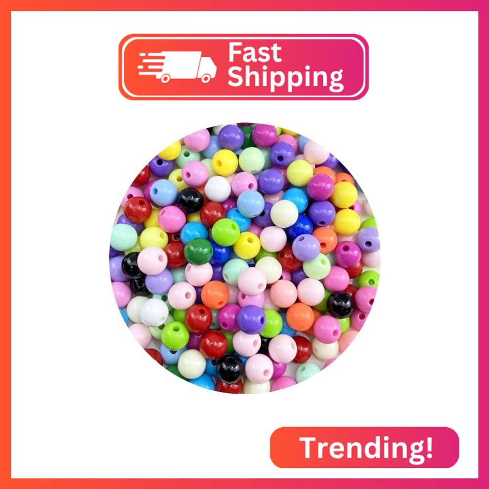Jmassyang 60 Pieces 14mm Acrylic Round Beads Smooth Spacer Plastic Pastel Beads