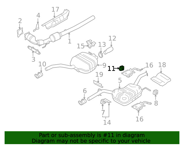 Genuine Volkswagen Muffler & Pipe Retainer Ring 8D0-253-147-E