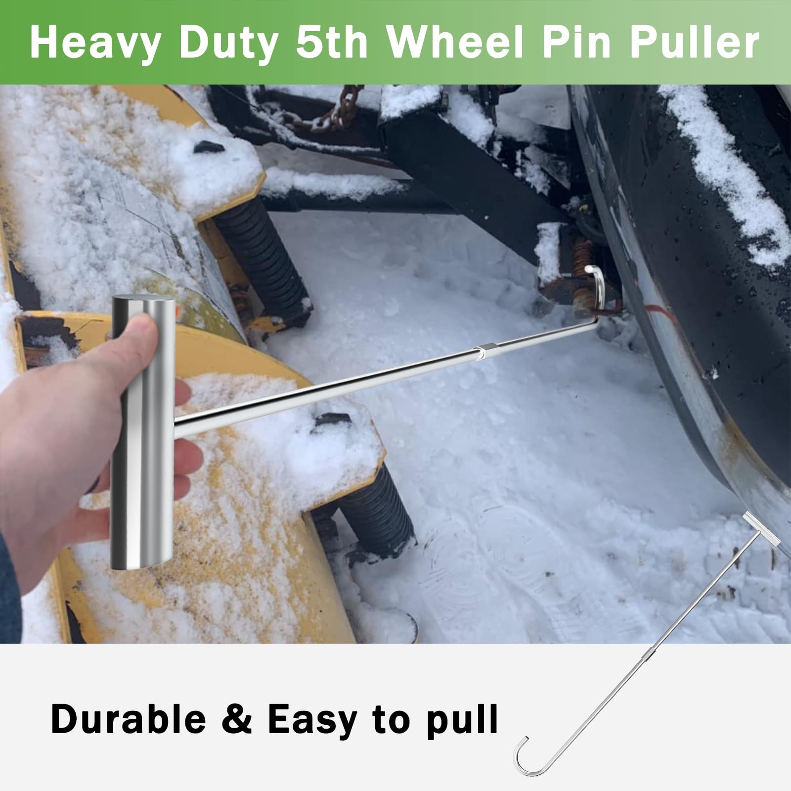 32 Inch 5th Wheel Pin Puller Solid Steel Chrome Plated Heavy Duty Hook 1 PC