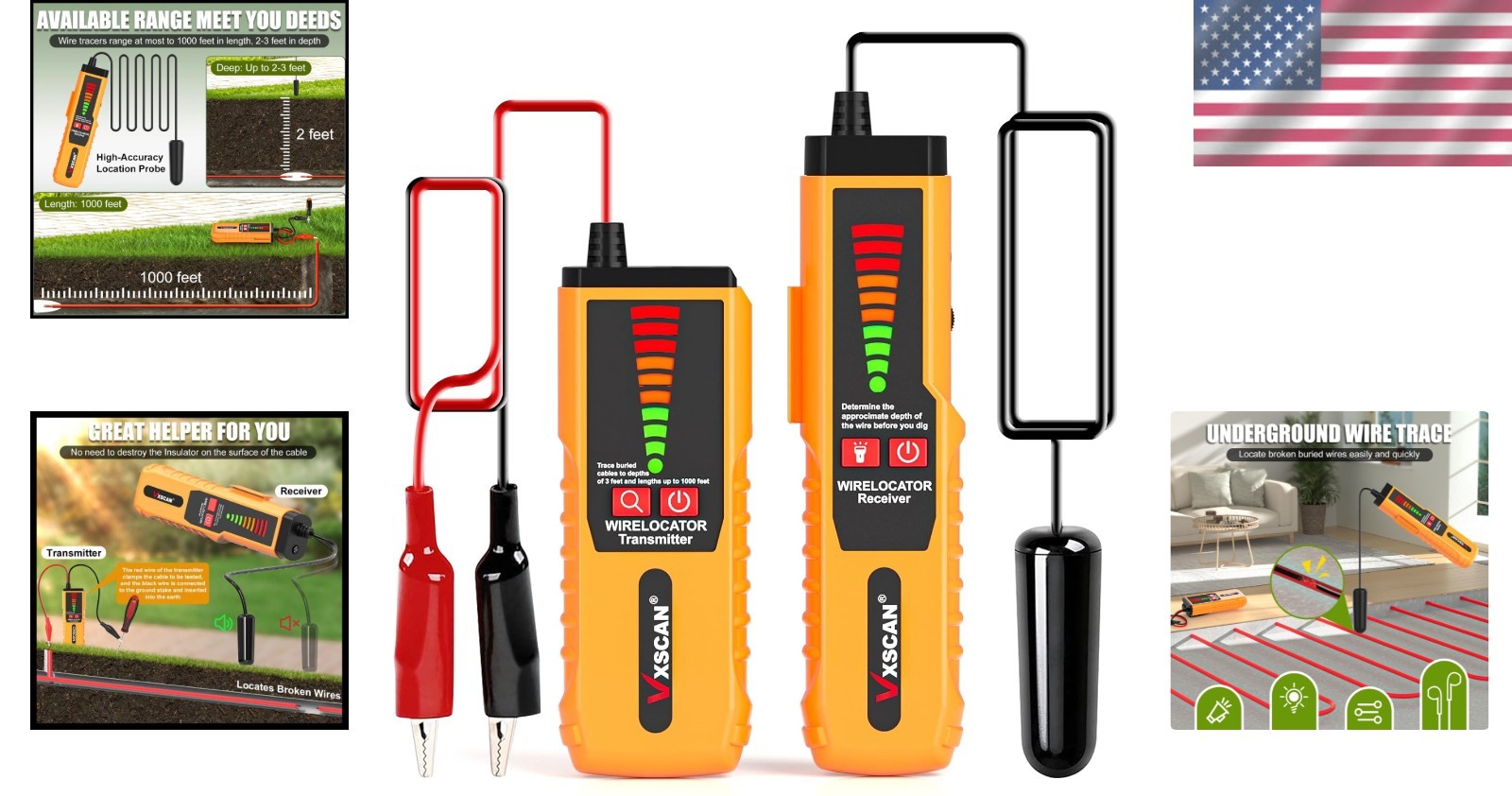 F04 Underground Wire Tracer - Versatile Tool for Detecting Cables & Breakpoints