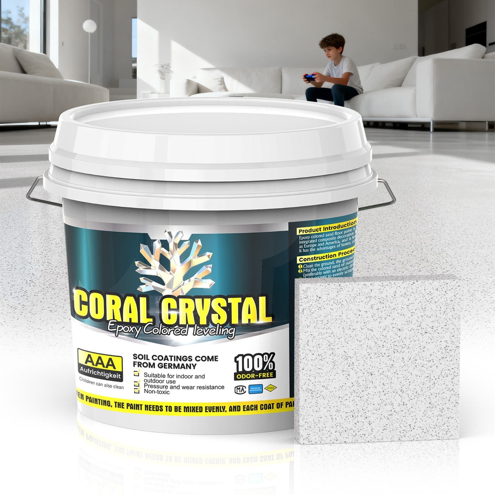 Epoxy Colored Sand Floor Paint for Concrete,Self-leveling Epoxy Floor Paint