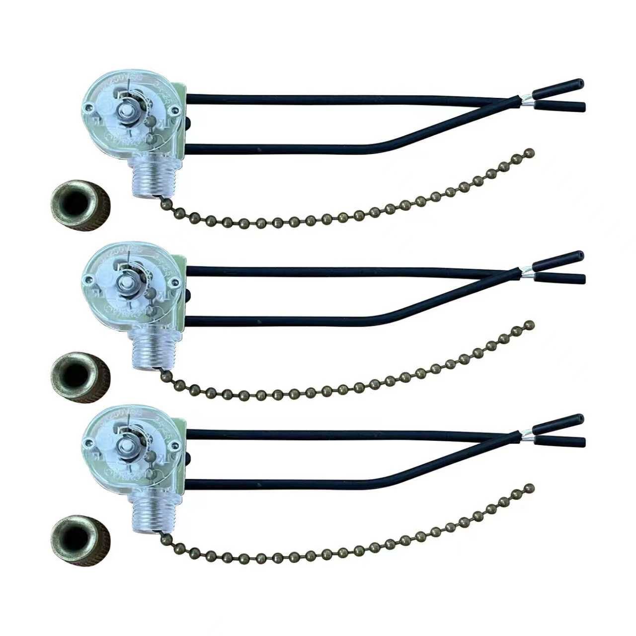 CEILING FAN SWITCH ZING EAR ZE-109 TWO-WIRE LIGHT SWITCH WALL LIGHTS PUL 3 PACK