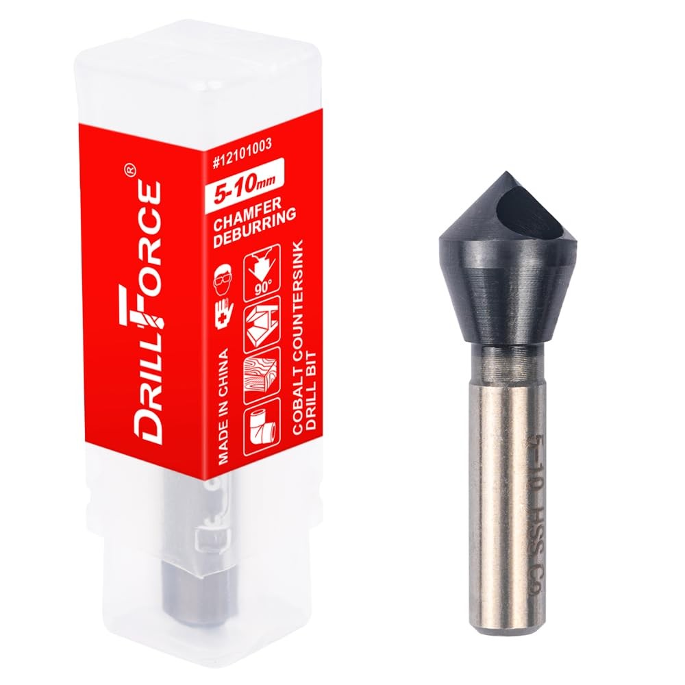 Cobalt Single End Countersink Drill Bits Set TiAlN Coated 90 Degree 5-10MM Tool