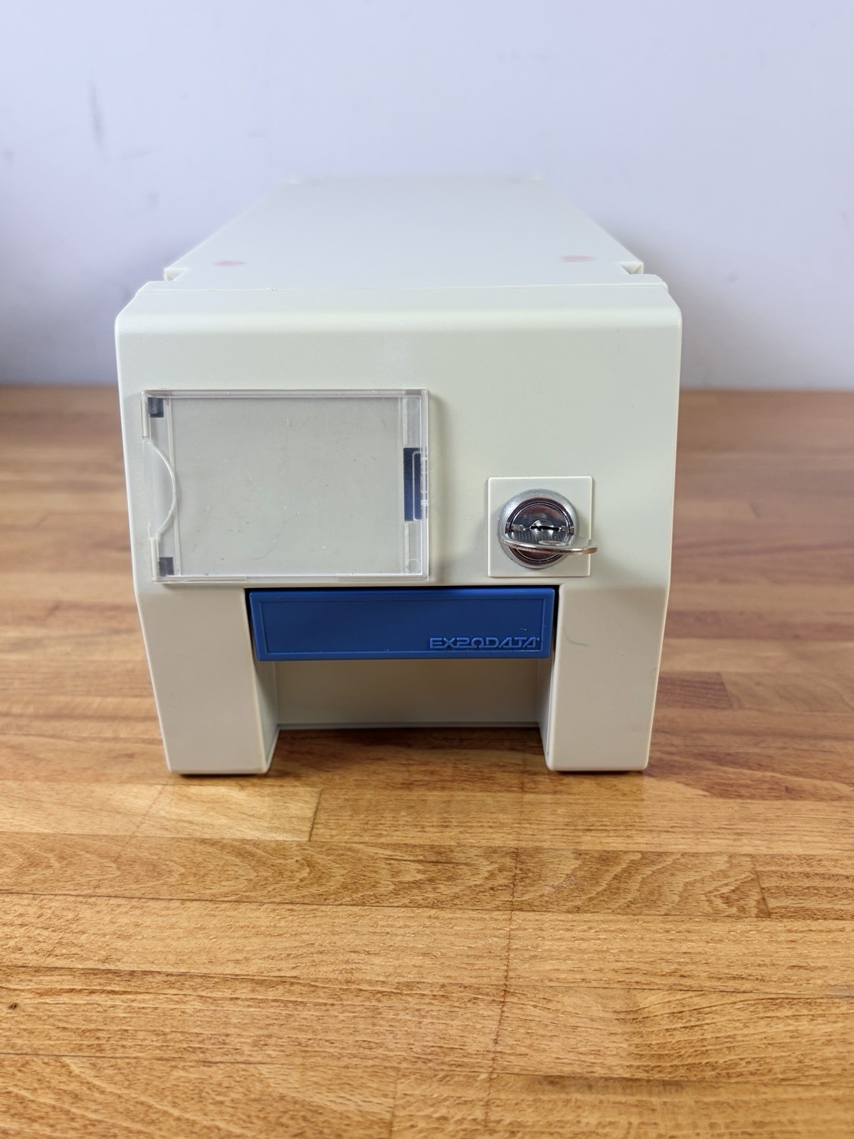 Vintage Expodata Locking 3.5" Floppy Disk Storage Cabinet Drawer w/ Key Dividers