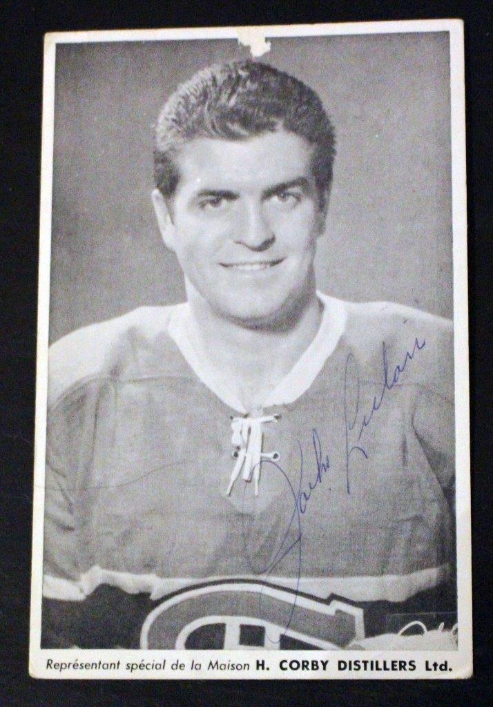 Vintage 1950's Corby Distillers Jackie Leclair Canadiens Signed Promo Postcard!