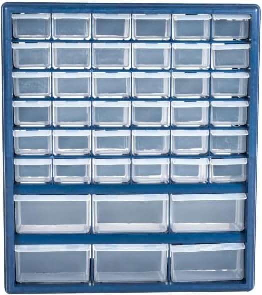 Plastic Storage Drawers 42-Compartment Organizer Desktop/Wall Mount for Hardware