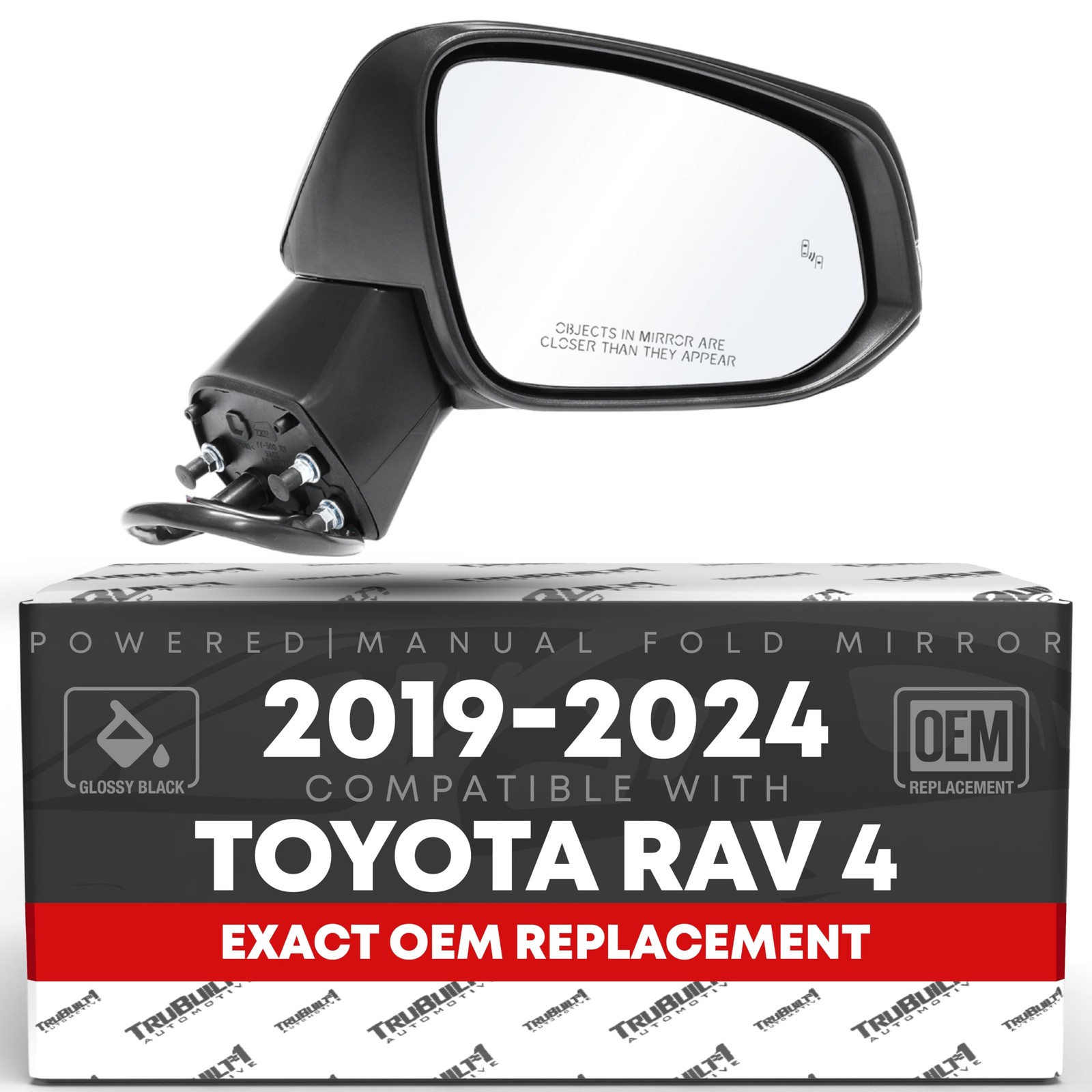 Passenger Side Mirror Replacement - Compatible with 2019-2024 Toyota RAV4 - P...