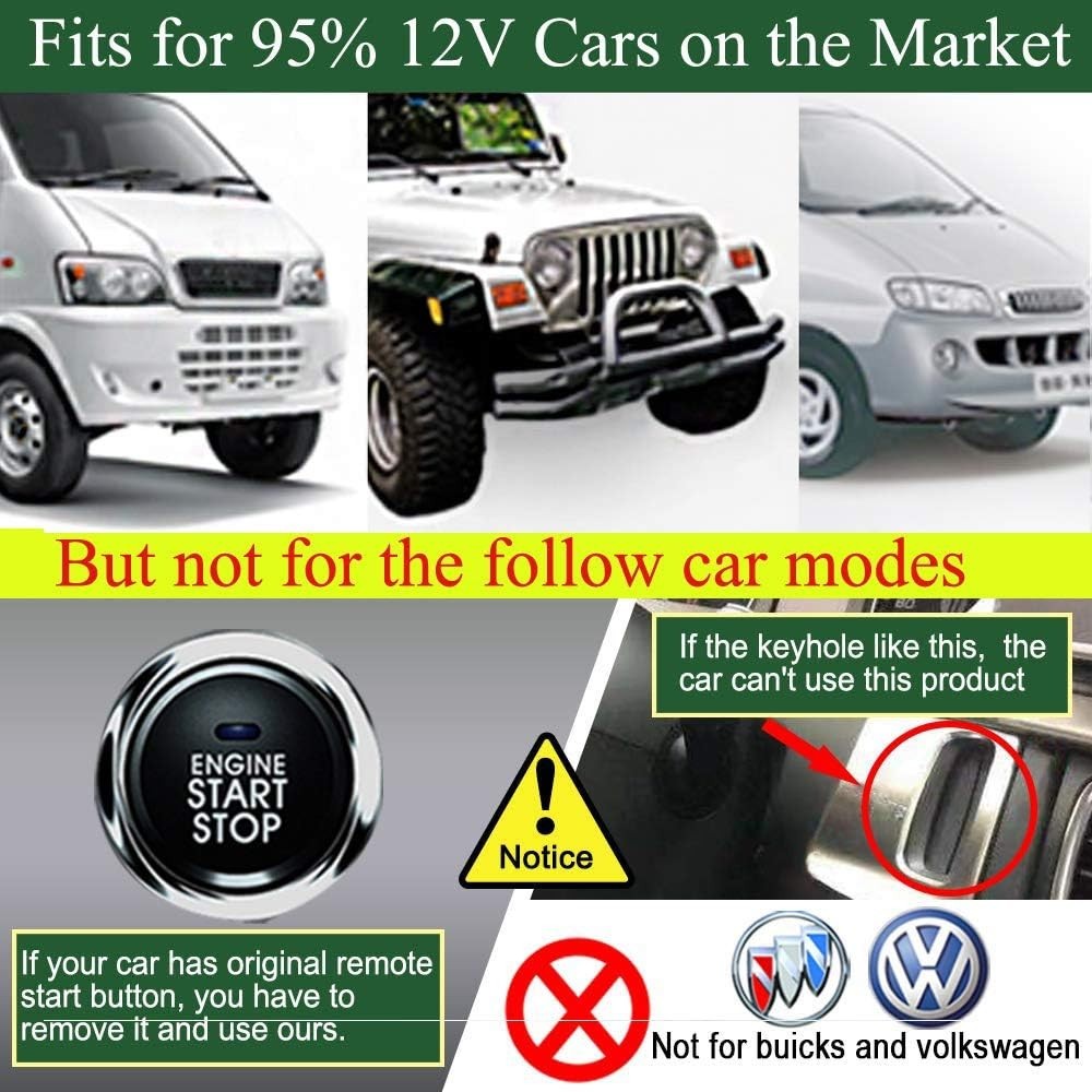 Remote Engine Starter Kit with PKE Function - Smart Control for 12V Vehicles