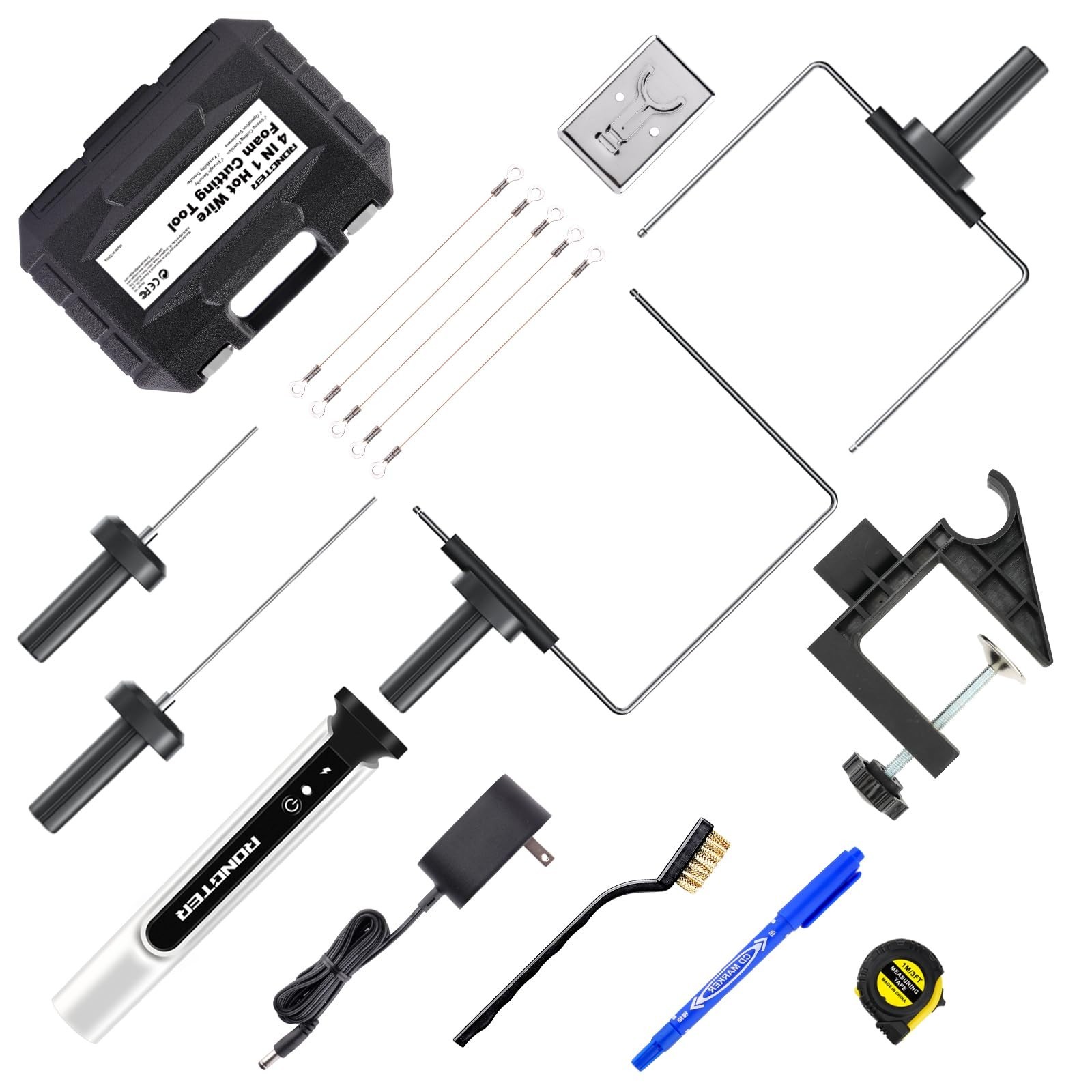 Hot Wire Foam Cutter Kit for Styrofoam with Case (Toolbox White) | 15W/6V 4-i...