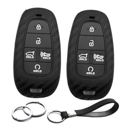 2pcs Compatible with Hyundai Palisade Tucson Santa Cruz Carbon Fiber Black