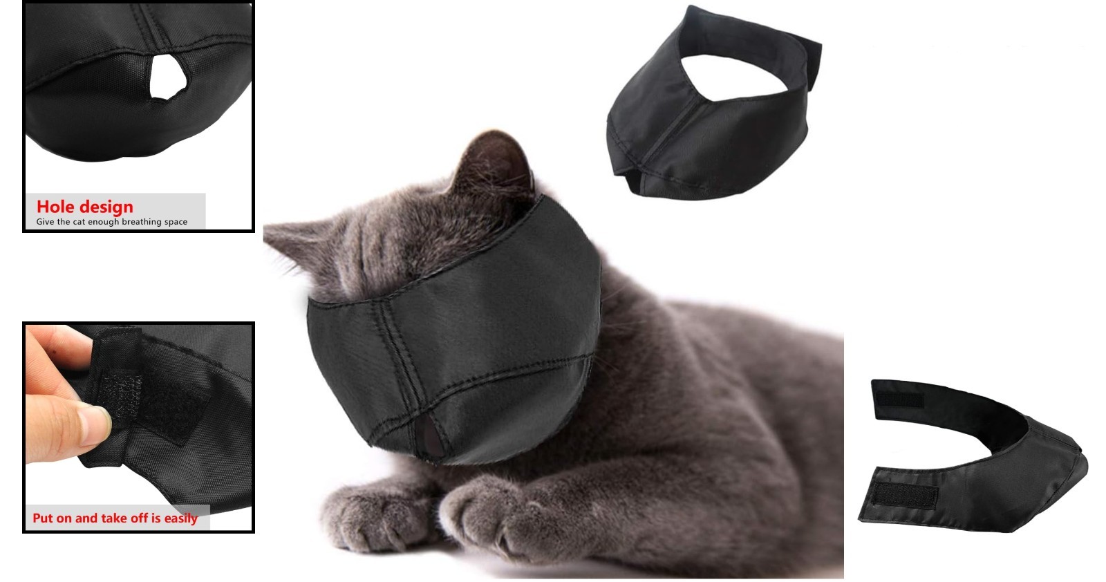 Cat Muzzle for Grooming - M Size Breathable Nylon, Prevent Biting and Scratching