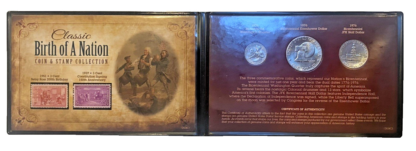 1976 U.S. Mint Classic Birth of A Nation Coin & Stamp Collection