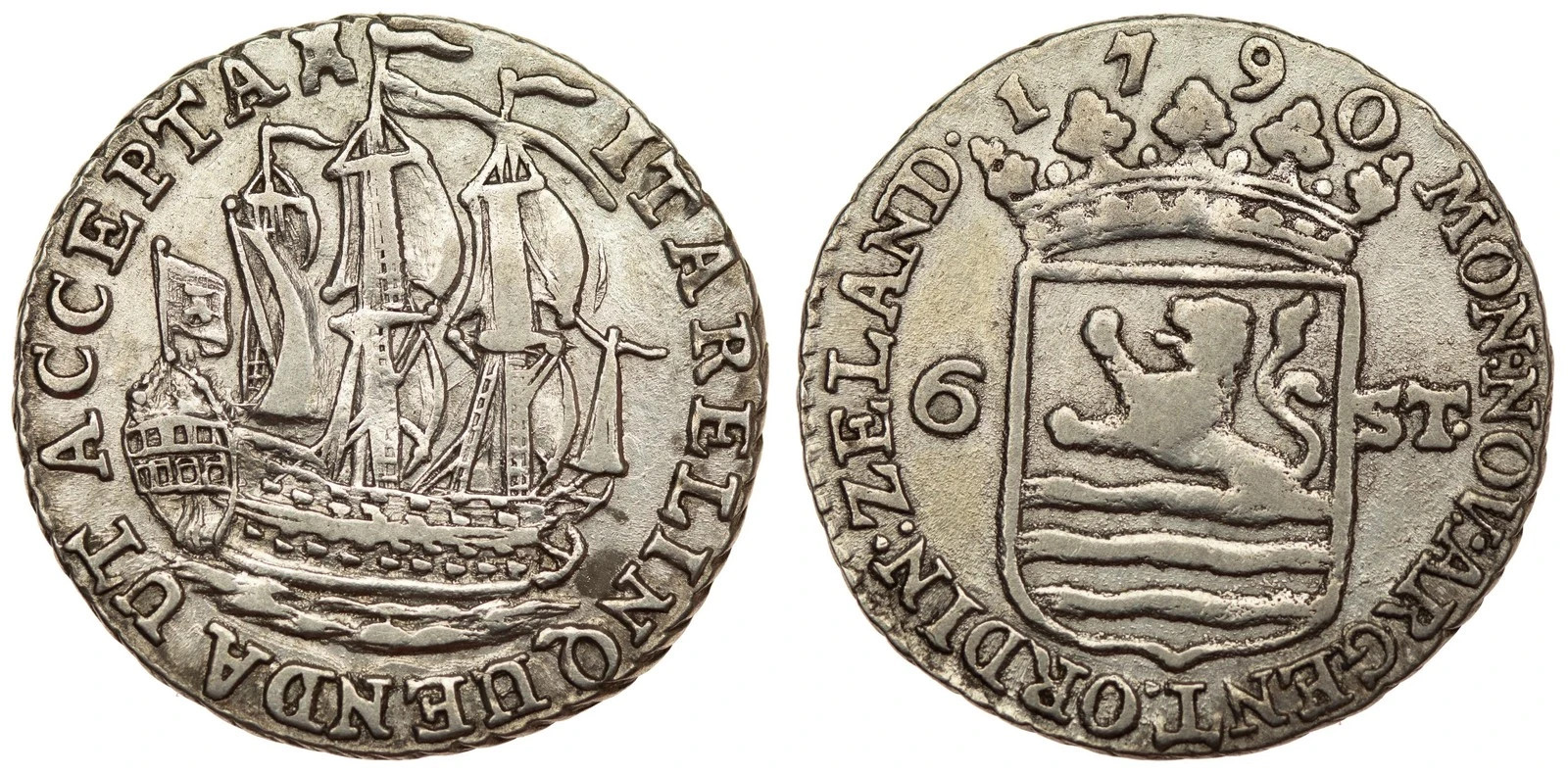 Province of Zeeland (Dutch Republic) - 6 Stuivers "Scheepjesschelling" 1790