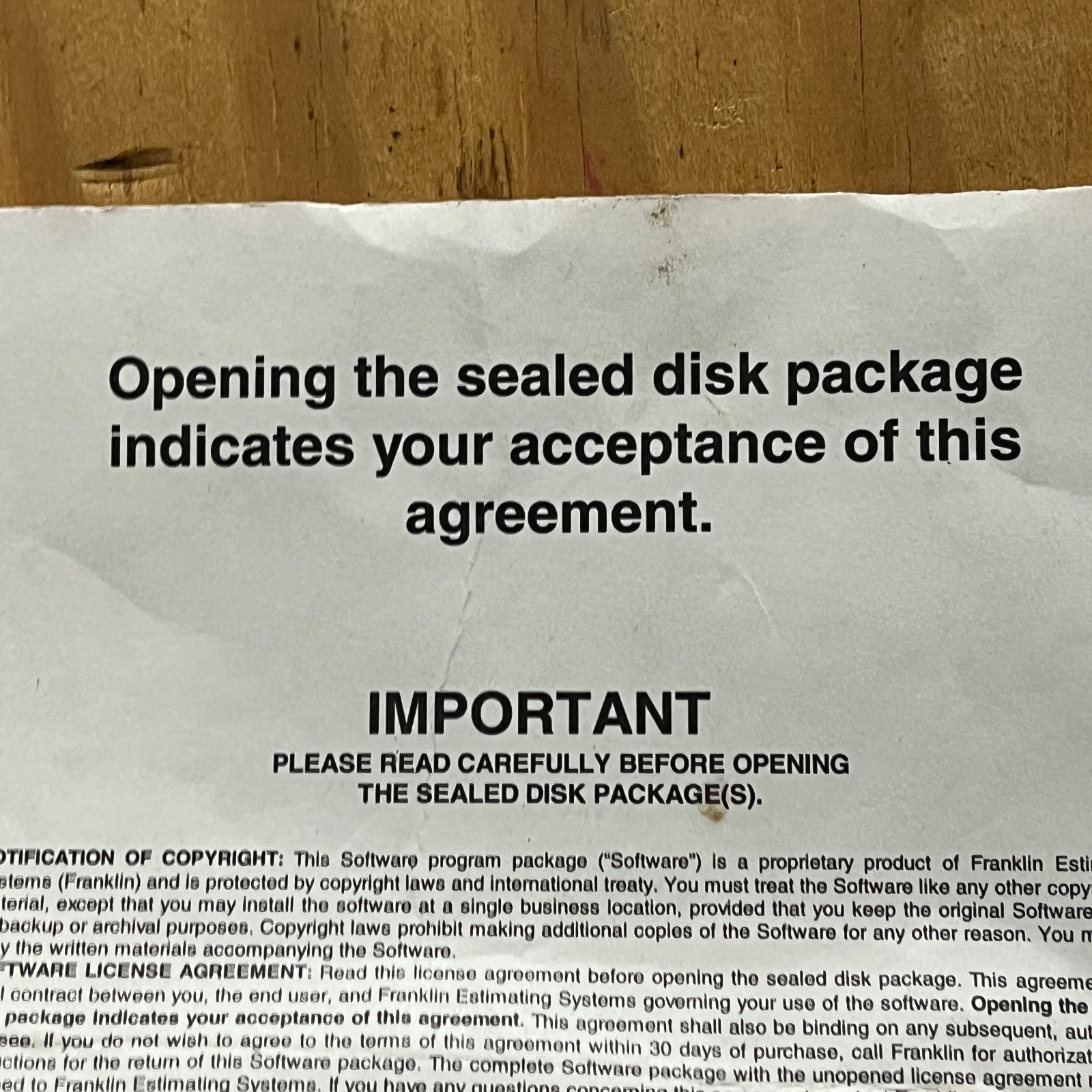 Franklin Estimator Version 2.5, 1994 3.5" Floppy Disk In Packaging For Macintosh
