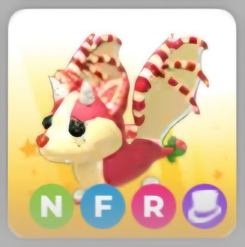 Adopt Me! NFR Strawberry Bat Dragon Neon Fly Ride In Game Item
