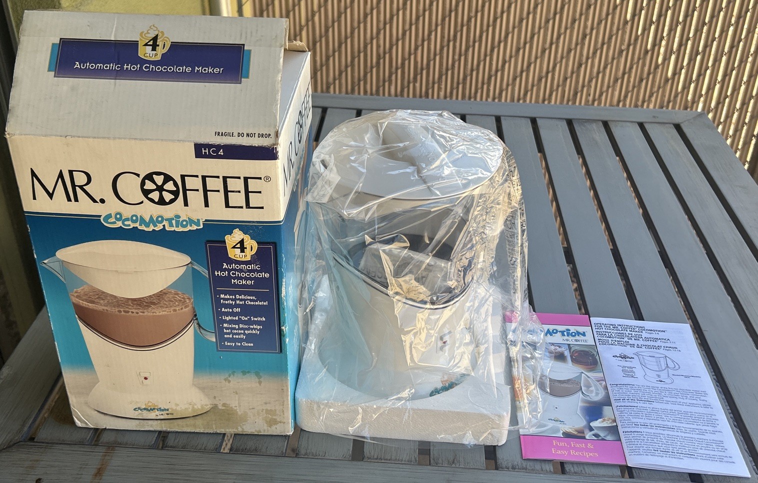 Mr. Coffee Cocomotion HC4 Automatic Hot Chocolate Maker 4 Cup New In Open Box