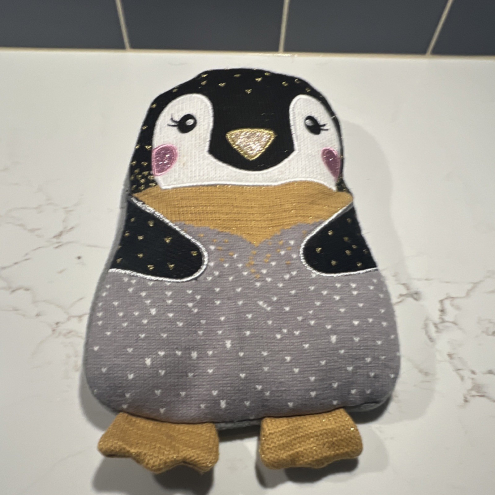 Microwavable Penguin Stuffed Animal USED Reusable Heating Pad