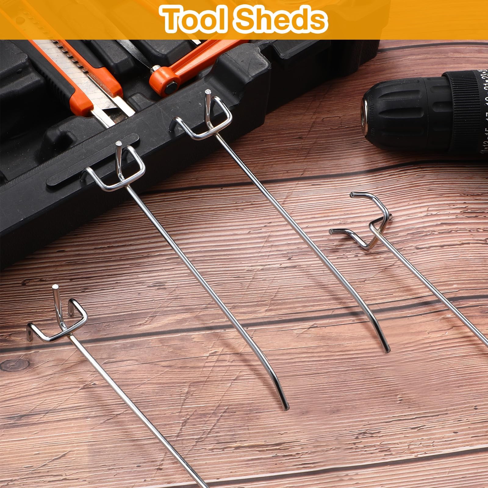 100 Pack Peg Board Hooks Stainless Steel Pegboard Hooks Shelving Display Hang...