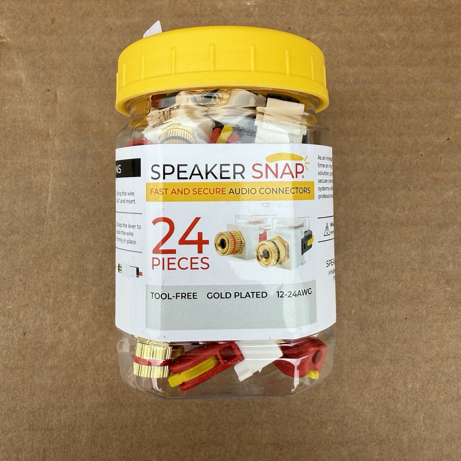 Speaker Snap Keystone Binding Posts 12 Pairs / 24 Pieces - White