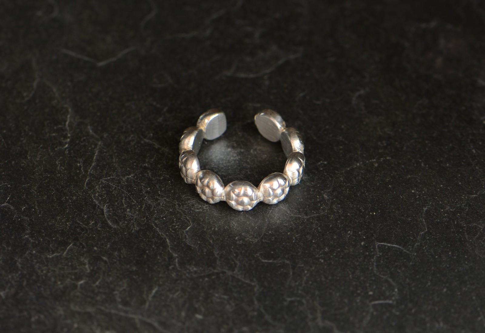 Handmade Sterling Silver Flower Toe Ring: Adjustable Midi Ring