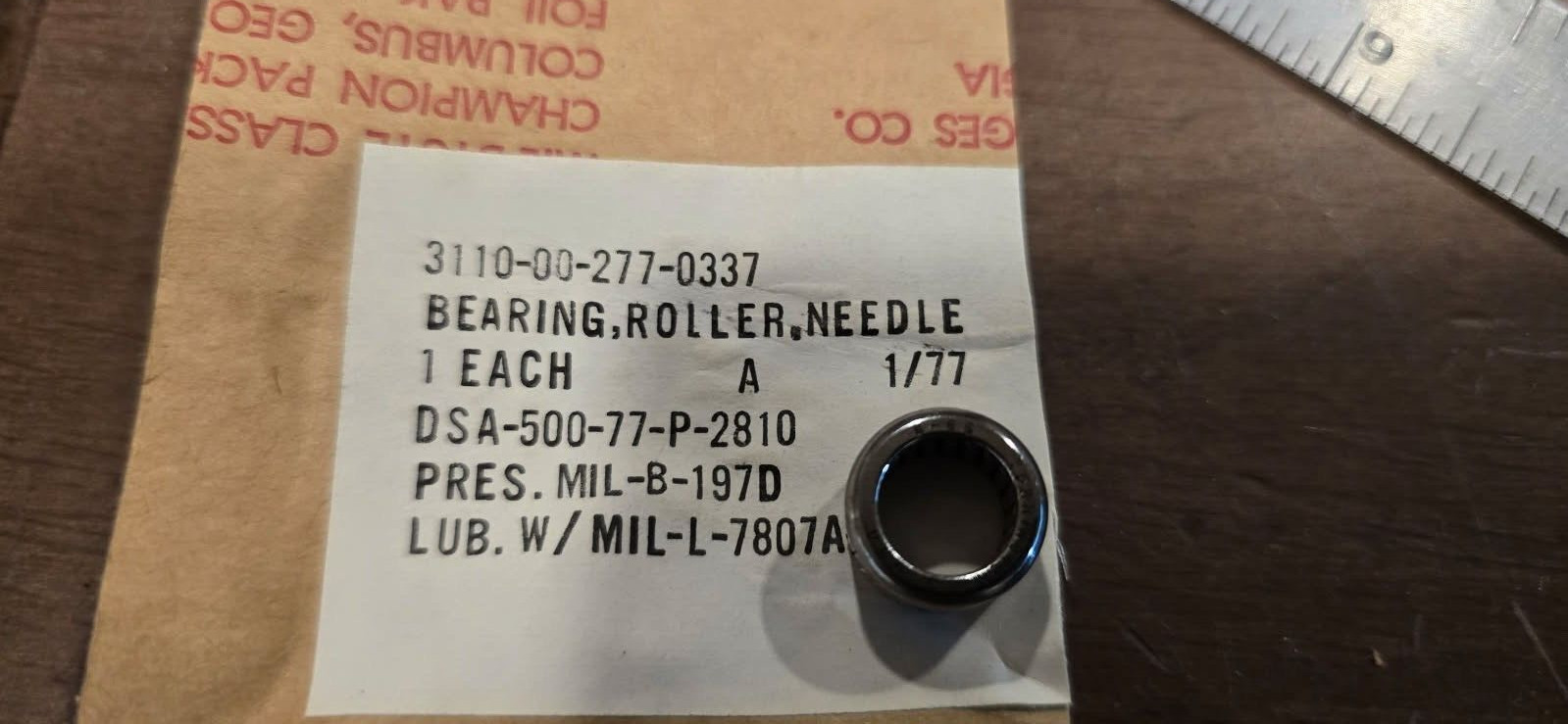 (2) TIMKEN AEROSPACE BEARINGS B66 3110-00-277-0337