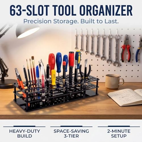 63 Holes Screwdriver Storage Rack, Organizers, Portable Tool Box, Workshop