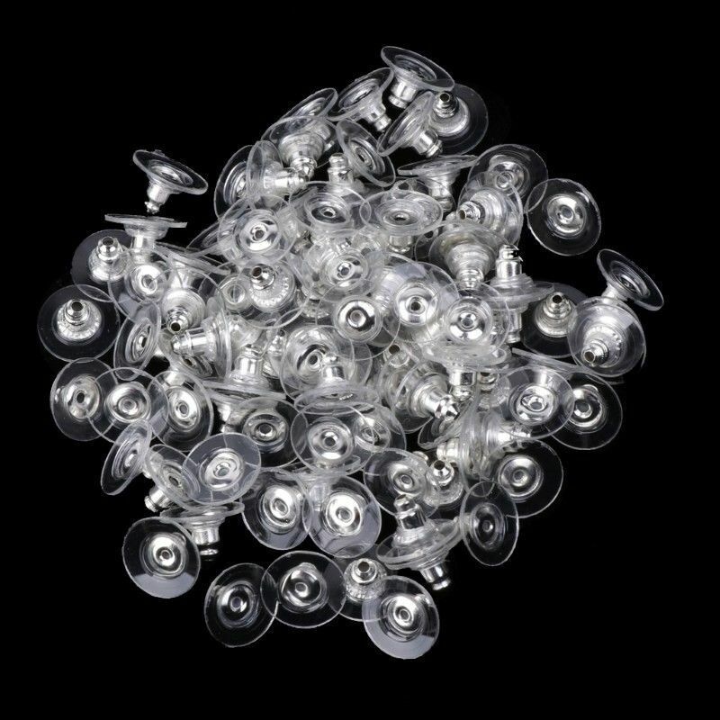 100pcs Hypoallergenic Earring Backs for Heavy Earrings Stoppers Plastic Disc