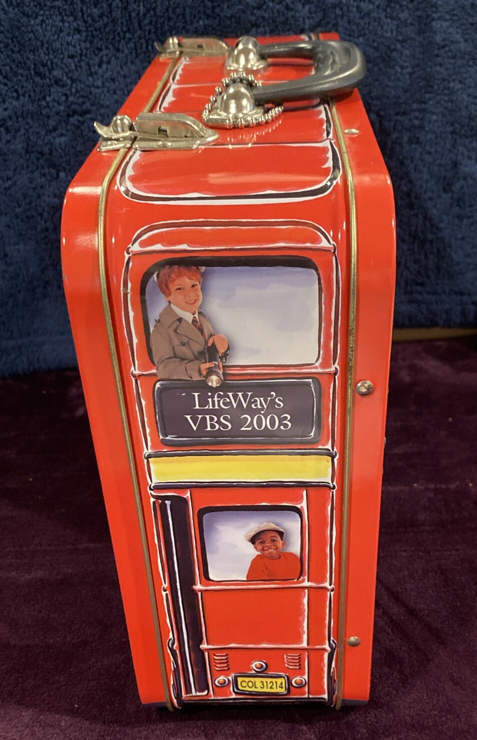 LIFEWAYS VBS 2003 KINGDOM CAPER TIN BUS EMPTY