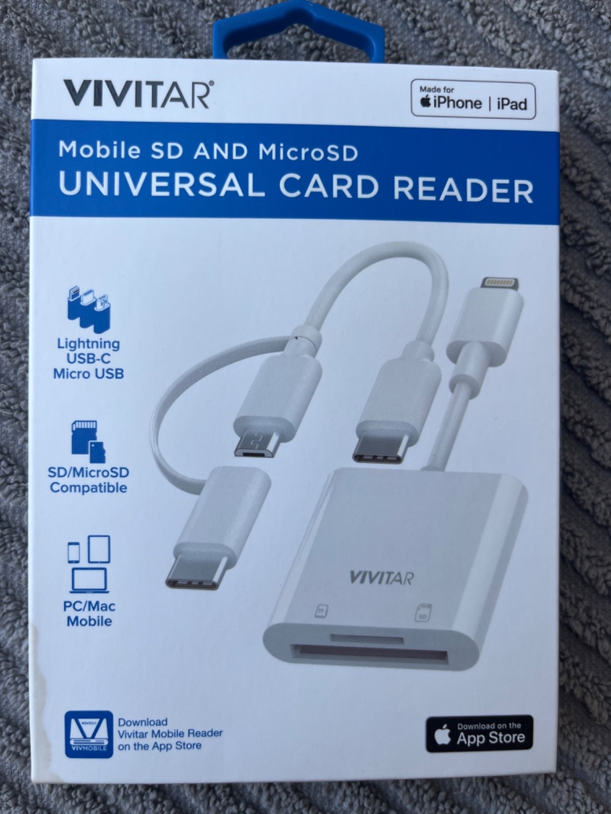 NEW & SEALED Vivitar Universal Card Reader - Mobile SD / MicroSD (MOV4016)