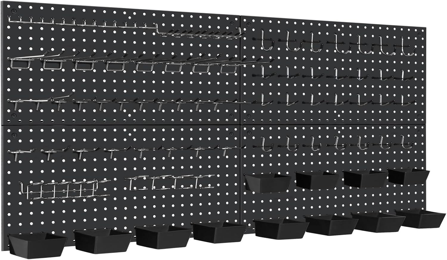158PCS Metal Pegboard Kit with Hooks for Garage Tool Storage System