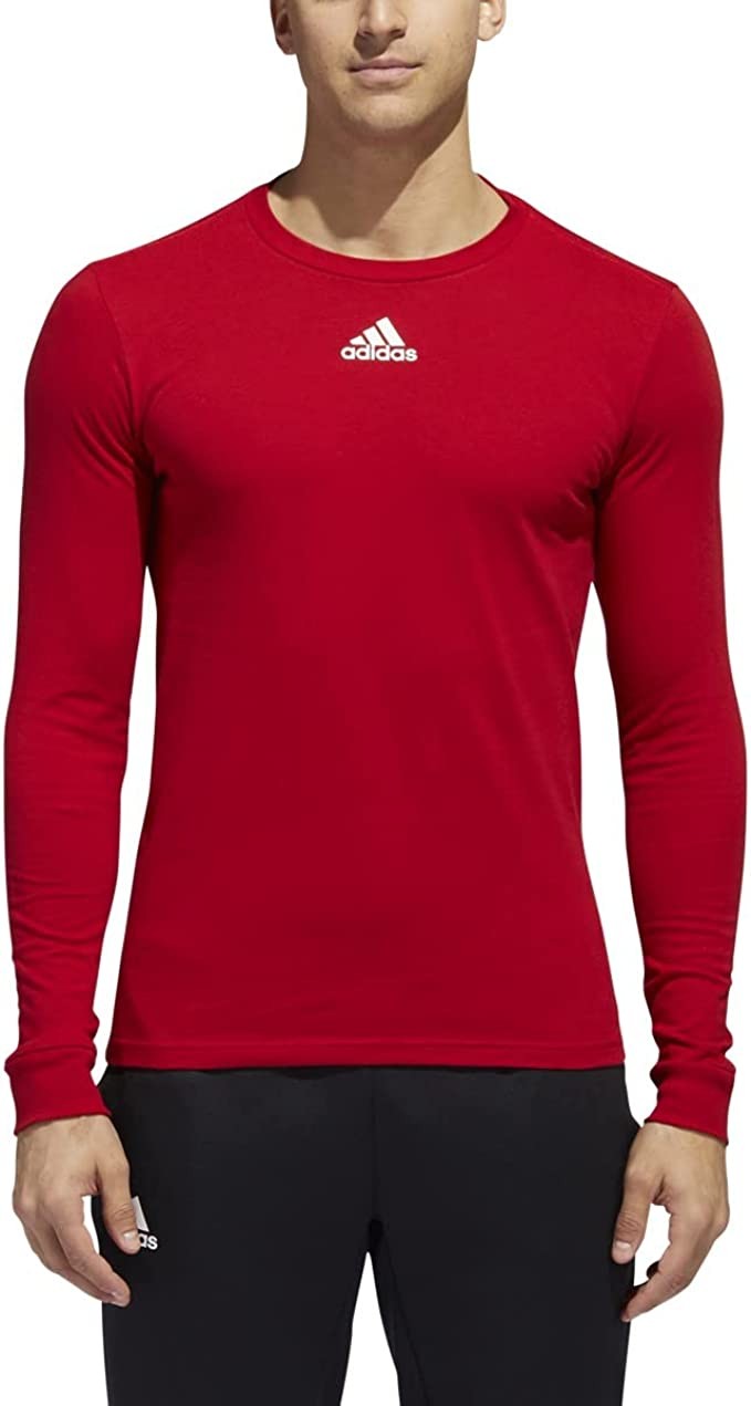 EK0199 Adidas Men's Amplifier Long Sleeve T-shirt Red M