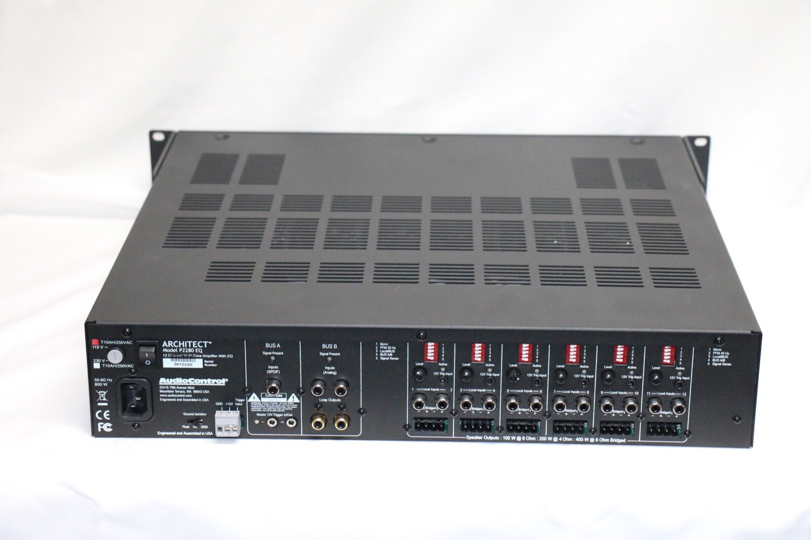AudioControl Architect Model P2280EQ 12 Channel Multi-Zone High-Power Amplifier