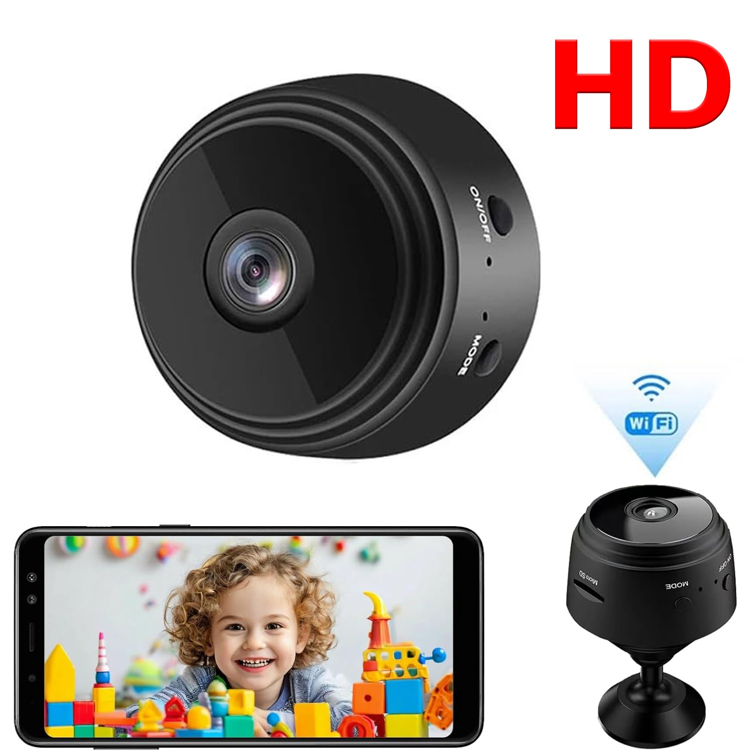 Mini Security Camera 1080P HD WiFi Home Indoor Outdoor Camera Remote Viewing