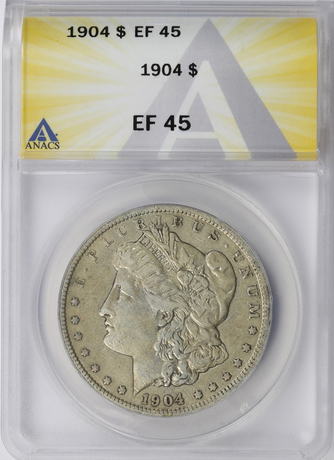 1904 $1 Morgan Silver Dollar ANACS EF45