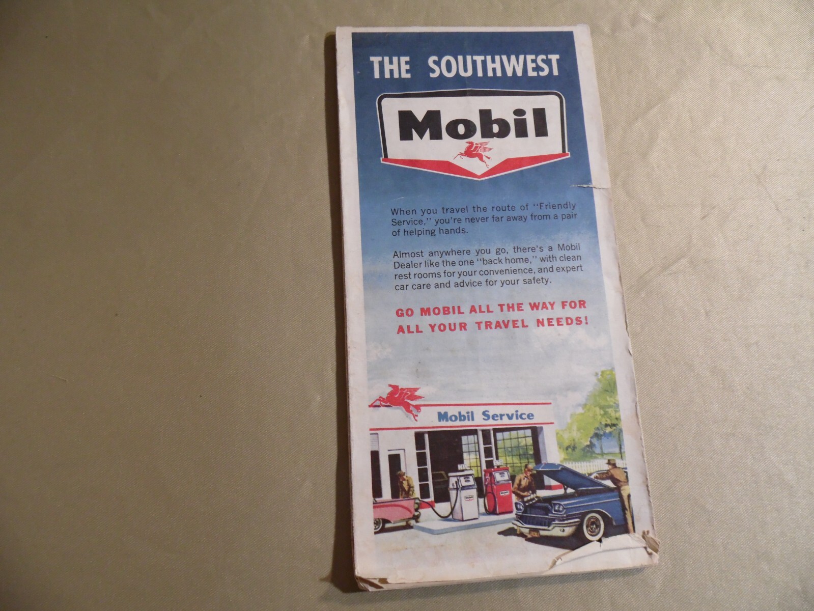 Map of the Southwest by Mobile / Circa 1963 / Free Domestic Shipping