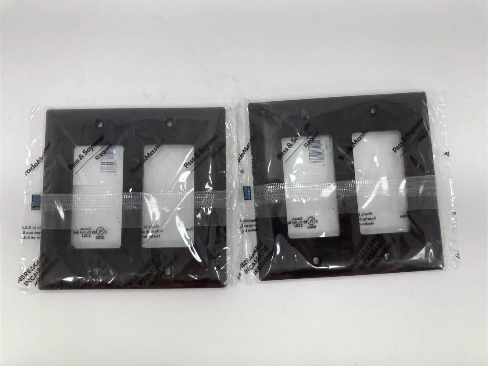 Pass & Seymour Legrand Unbreakable Double Decorator Wall Plate Brown LOT OF 2