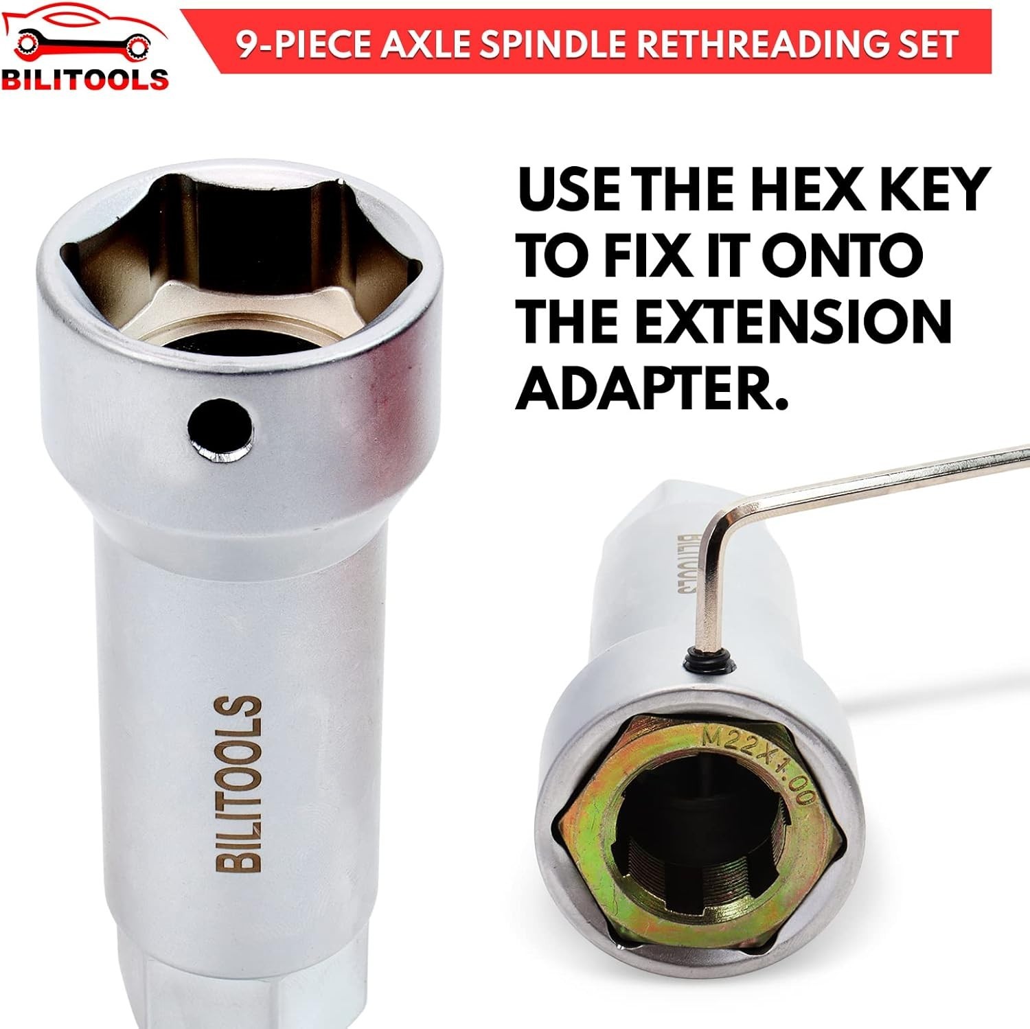10-Piece Axle Spindle Thread Chaser Set, Thread Rethreading Restorer Tool