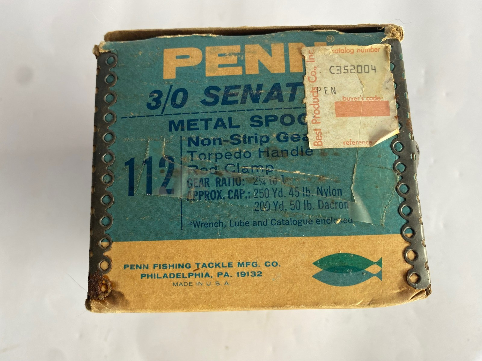 Vintage Penn 3/0 Senator Fishing Reel. Metal Spool Non-Slip Gears