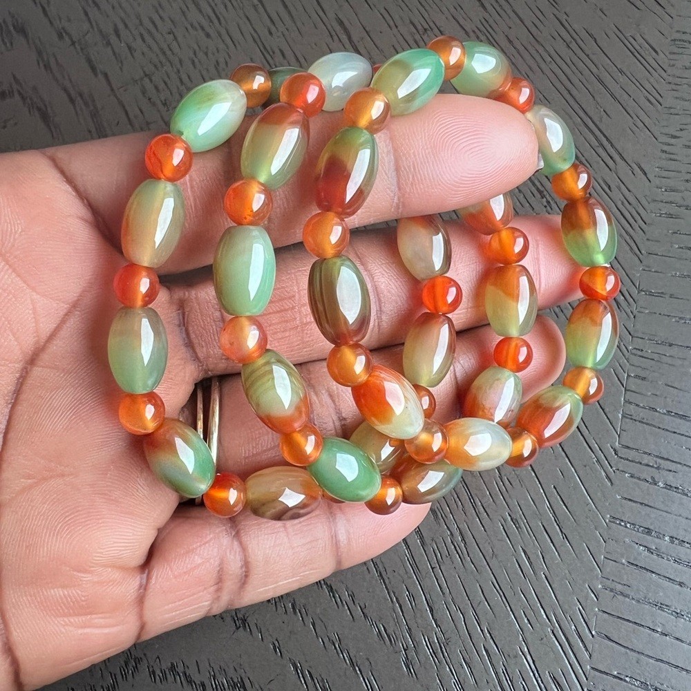 Peacock agate bracelet 6.5’ (one)
