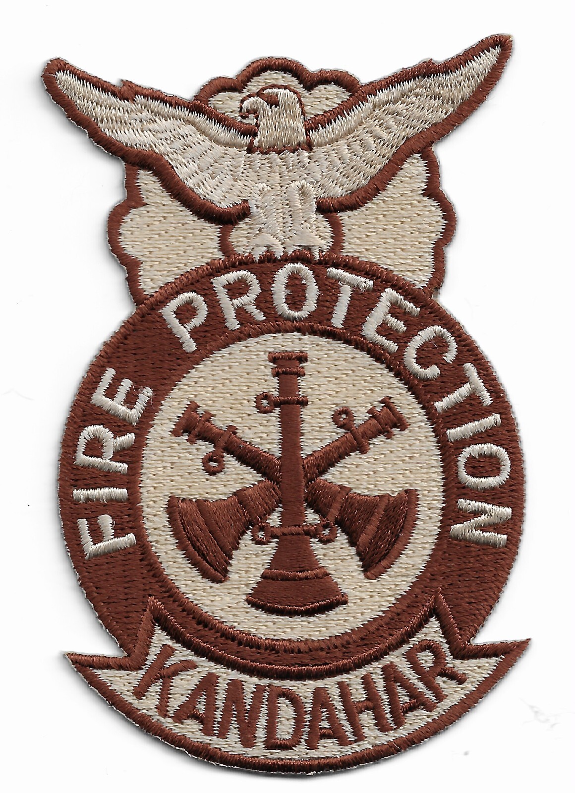U.S.A.F. - Kandahar Fire Prot.-Fire Dept. Double Bugle (2.5" x 3.75") fire patch
