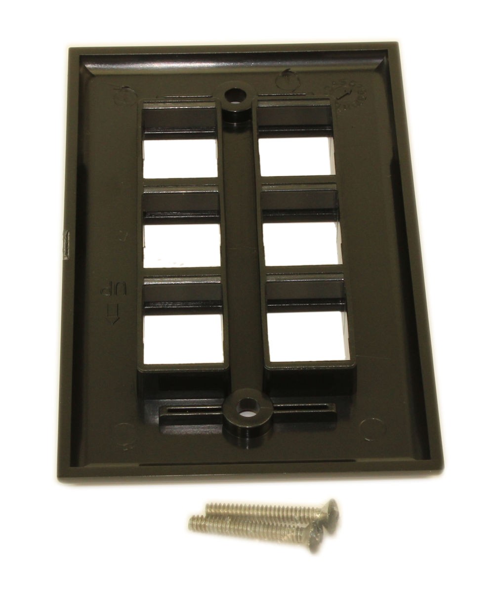 Wallplate: Keystone 6 Hole - Black