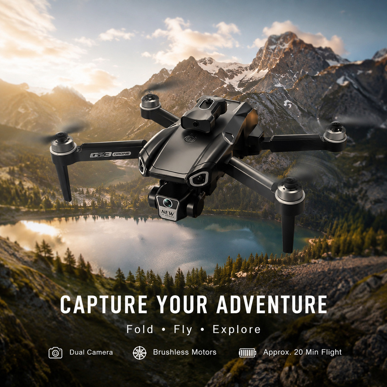 G23 8K Dual Camera Foldable Drone Brushless Motor Obstacle Avoidance WiFi FPV