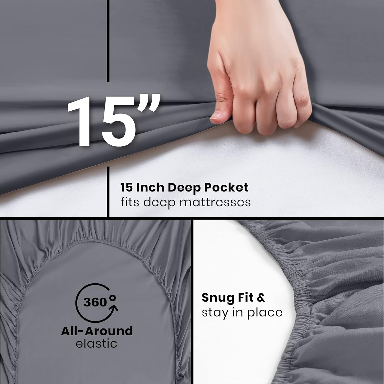 Bedding Twin Fitted Sheets - Bulk Pack of 6 Bottom Sheets - Soft Brushed