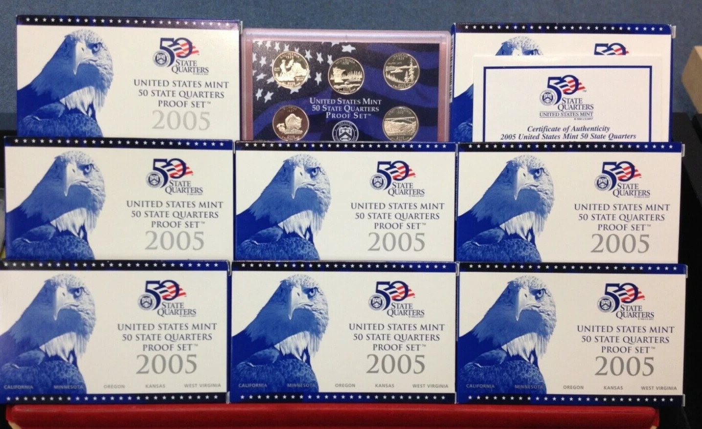 2005 State Quarter Clad Proof Set U.S. Mint Packaging OGP COA