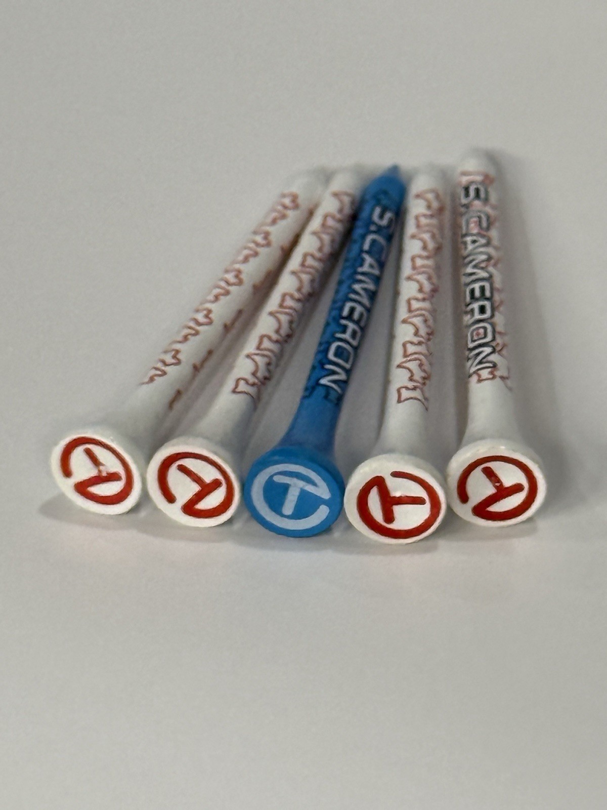Scotty Cameron Wood Golf Tees 5 Pack White Blue Red 3.25 in MPN e3