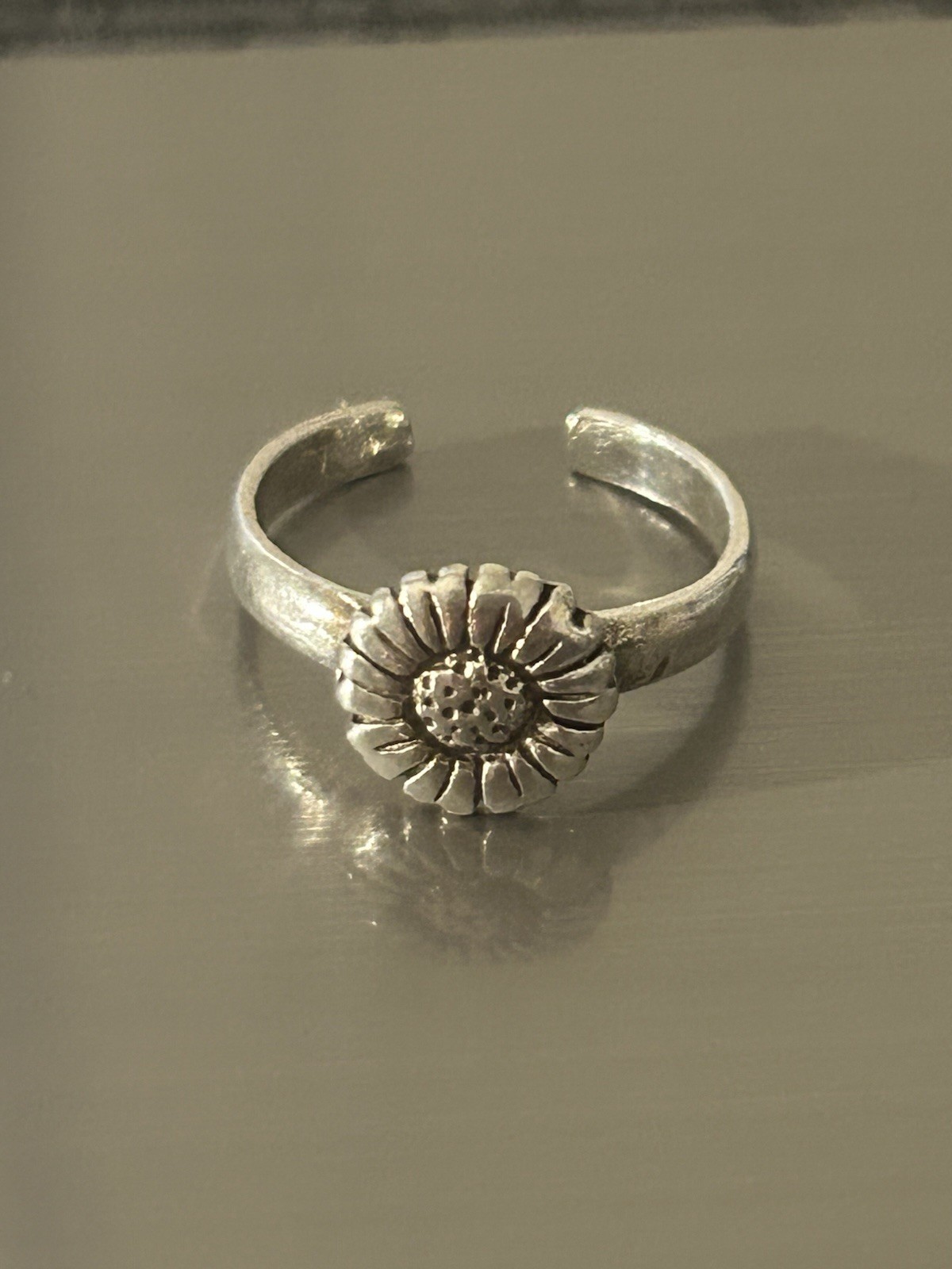Sterling Silver Sunflower Adjustable Toe Ring