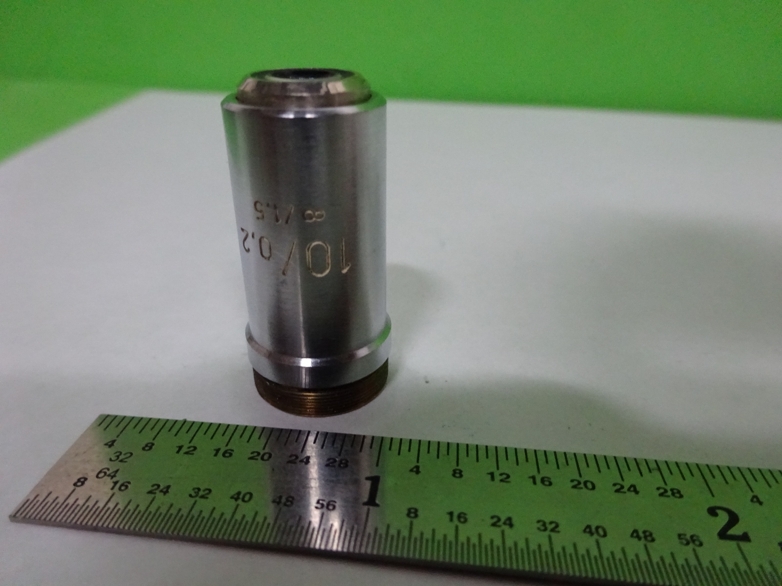 MICROSCOPE PART OBJECTIVE ZEISS GERMANY 10X  OPTICS AS IS BIN#W8-56