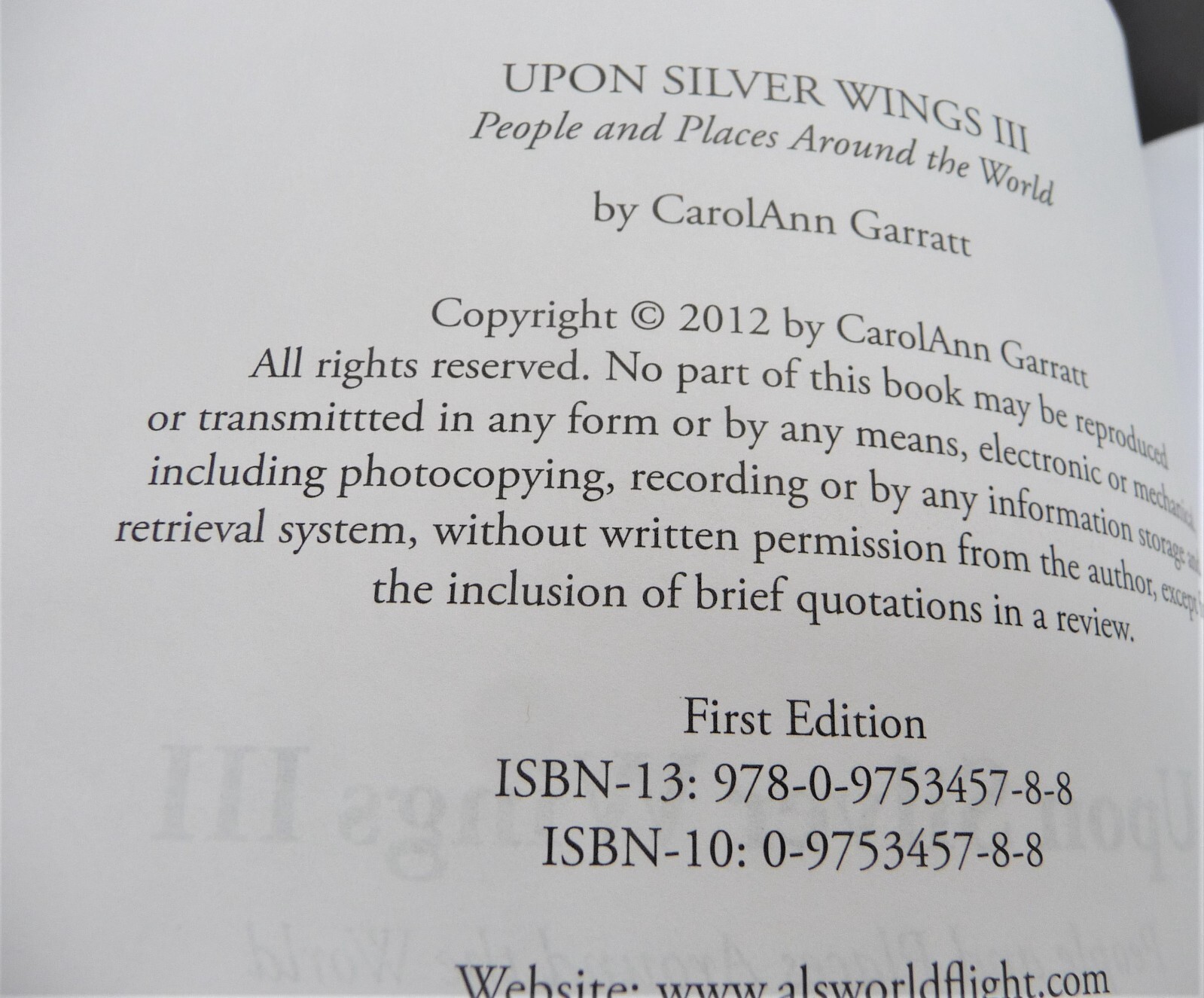 2012 Illustrated 1st Edition CarolAnn Garratt Single Engine Mooney World Flight